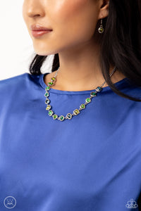 Abstract Admirer - Green Choker Necklace