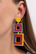 Load image into Gallery viewer, Seize the Squares - Multi Post Earrings