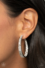 Load image into Gallery viewer, GLITZY By Association - White Hoop Earrings