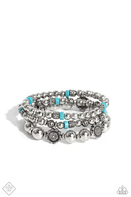 Garden Party Passion - Blue Set of Bracelets