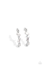 Load image into Gallery viewer, Sliding Shimmer - White Illusion Post Earrings