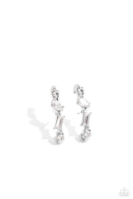 Sliding Shimmer - White Illusion Post Earrings
