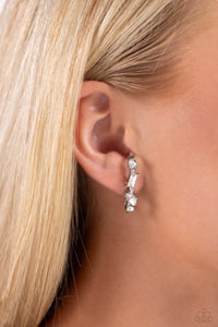 Sliding Shimmer - White Illusion Post Earrings