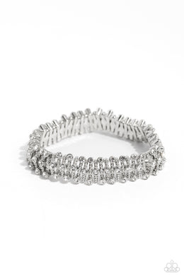 Corporate Confidence - White Stretchy Bracelet