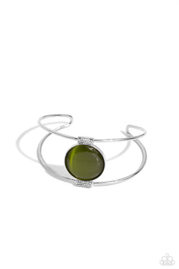Candescent Cats Eye - Green Cuff Bracelet