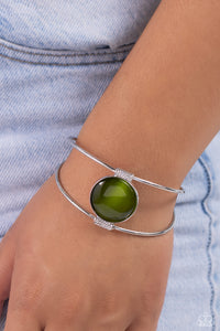 Candescent Cats Eye - Green Cuff Bracelet
