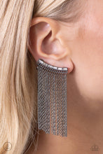 Load image into Gallery viewer, Feuding Fringe - Black Gunmetal Ear Crawler Earrings