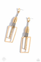 Load image into Gallery viewer, Clear the SQUARE - Gold (Mixed Metals) Earrings