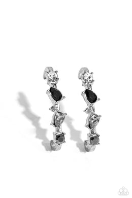 Trendy Twists - Black Illusion Post Earrings