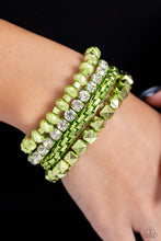 Load image into Gallery viewer, Punk Pattern - Green Set of Bracelets