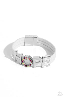Hopeful Haute - White Magnetic Bracelet