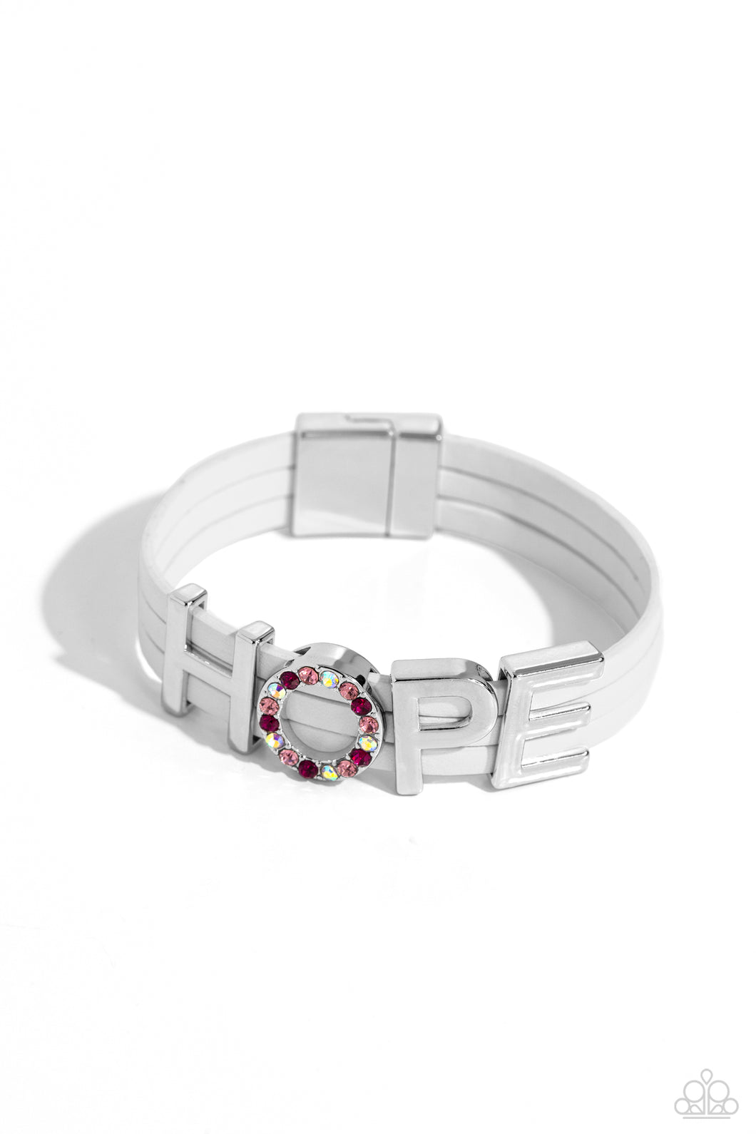 Hopeful Haute - White Magnetic Bracelet