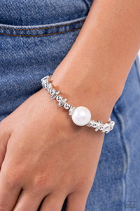 Chiseled Class - White Stretchy Bracelet