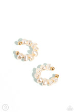 Load image into Gallery viewer, Prehistoric Pearls - Gold Cuff Earrings