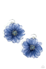 Load image into Gallery viewer, Cosmopolitan Chiffon - Blue Hoop Earrings