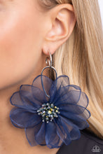 Load image into Gallery viewer, Cosmopolitan Chiffon - Blue Hoop Earrings