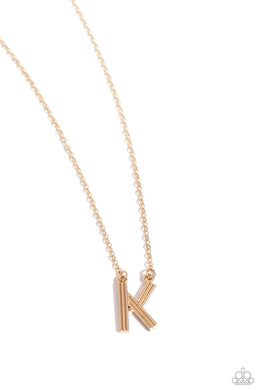 Leave Your Initials - Gold - K Necklace