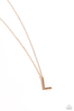 Leave Your Initials - Gold - L Necklace