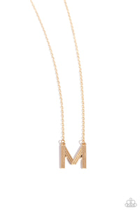 Leave Your Initials - Gold - M Necklace