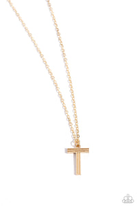 Leave Your Initials - Gold - T Necklace