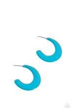 Load image into Gallery viewer, Fun-Loving Feature - Blue Hoop Earrings