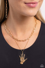 Load image into Gallery viewer, Giving a Hand - Gold Necklace