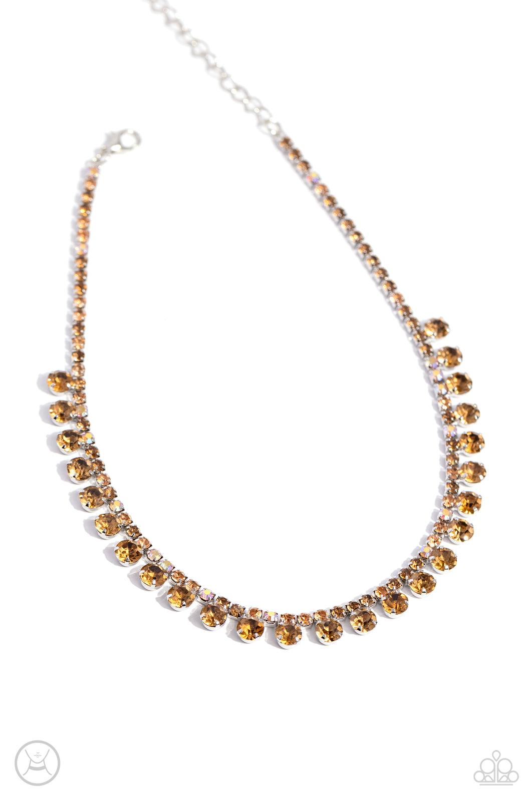 Ritzy Rhinestones - Brown Choker Necklace