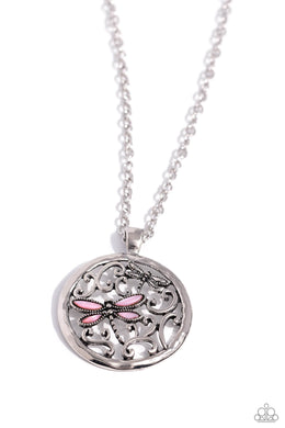 Dragonfly Daydream - Pink Necklace