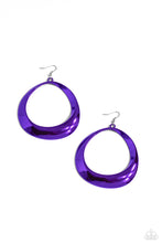 Load image into Gallery viewer, Asymmetrical Action - Purple Earrings