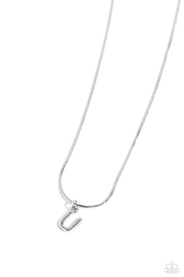 Seize the Initial - Silver - U Necklace