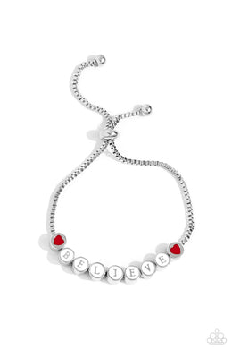 I Cant Believe It! - White Sliding Bead Bracelet
