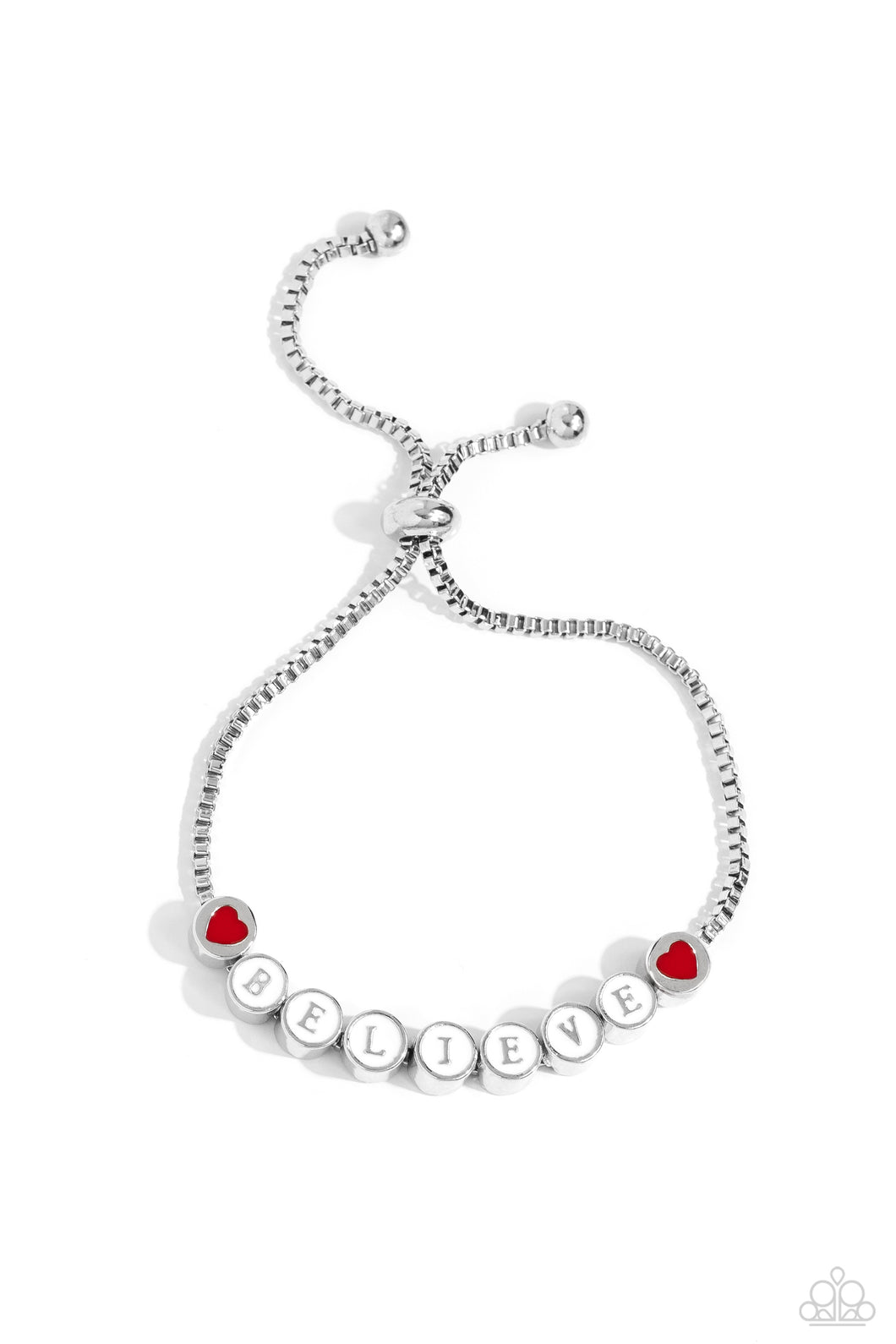 I Cant Believe It! - White Sliding Bead Bracelet