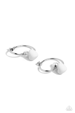 Romantic Representative - White Double-Sided Post Earrings