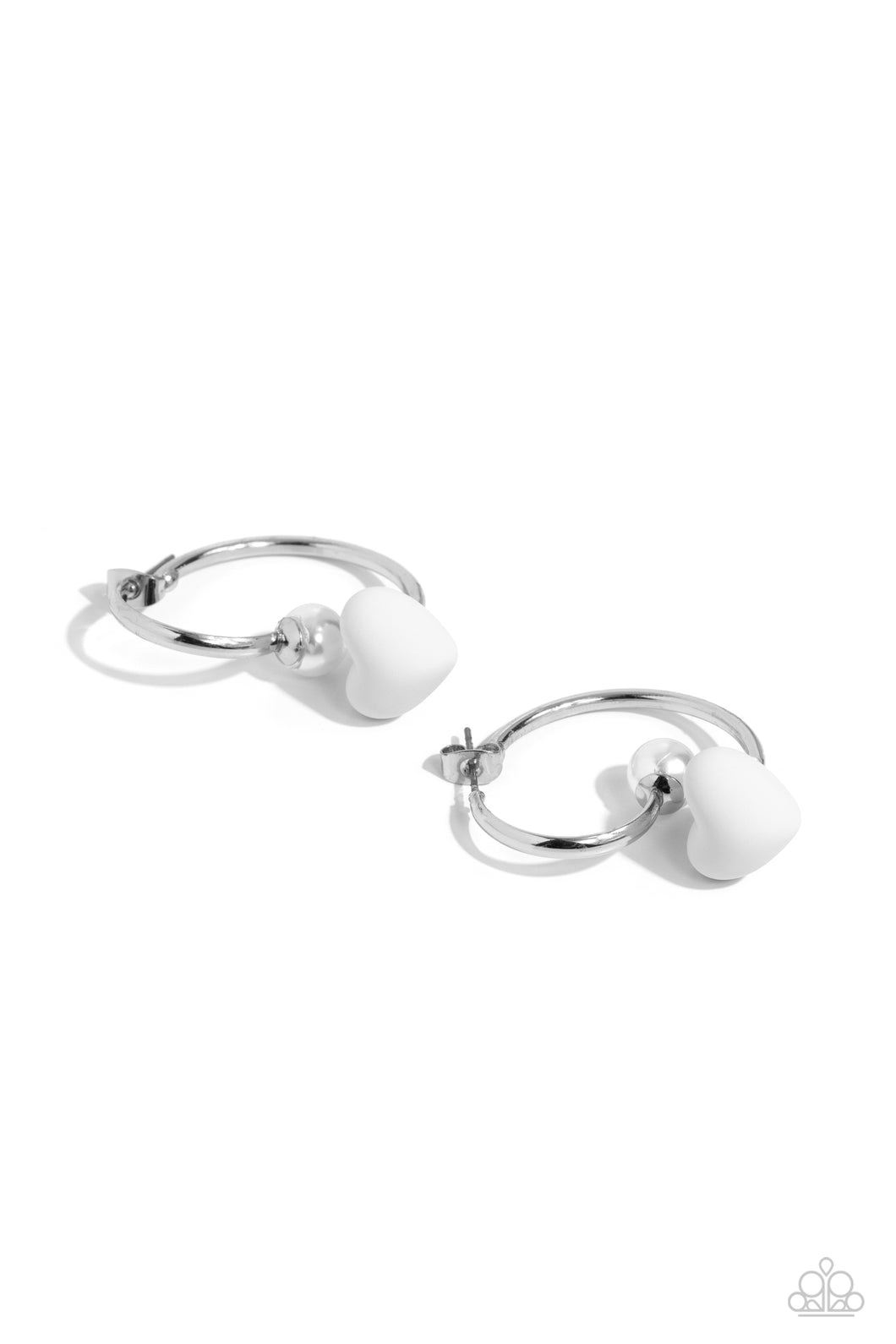 Romantic Representative - White Double-Sided Post Earrings