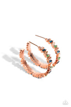 Load image into Gallery viewer, Effortless Emeralds - Copper Hoop Earrings
