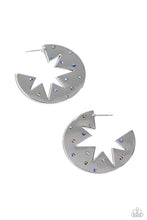 Load image into Gallery viewer, Starry Sensation - Blue Hoop Earrings