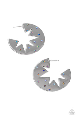 Starry Sensation - Blue Hoop Earrings