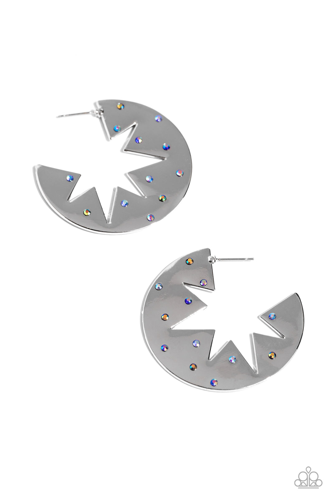 Starry Sensation - Blue Hoop Earrings