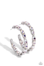 Load image into Gallery viewer, Presidential Pizzazz - White Hoop Earrings