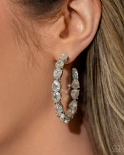 Load image into Gallery viewer, Presidential Pizzazz - White Hoop Earrings