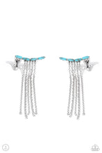 Load image into Gallery viewer, Fault Line Fringe - Blue Ear Crawler Earrings