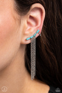 Fault Line Fringe - Blue Earrings
