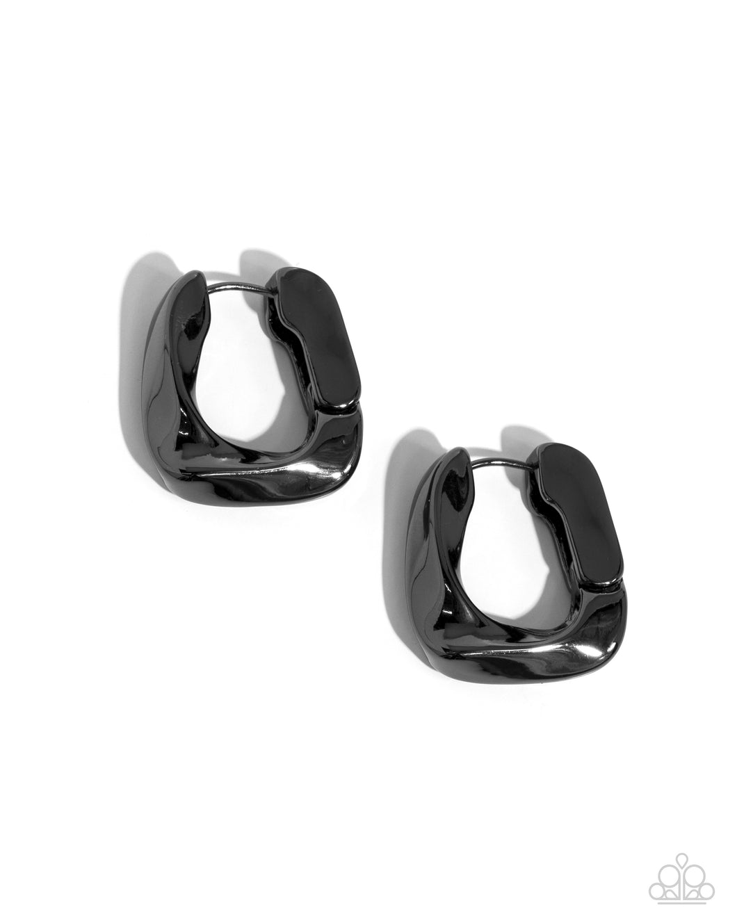 Asymmetric Advocate - Black (Gunmetal) Earrings