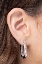 Load image into Gallery viewer, Generating Glitter - White Hinge Hoop Earrings