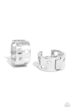 Load image into Gallery viewer, Setting the STAR High - Silver Hinge Hoop Earrings