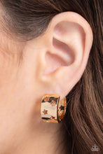 Load image into Gallery viewer, Setting the STAR High - Gold Hinge Hoop Earrings