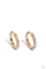 Load image into Gallery viewer, Glowing Praise - Gold Hinge Hoop Earrings