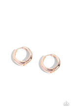 Load image into Gallery viewer, Streamlined Status - Rose Gold Hinge Hoop Earrings