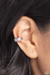 Serrated Season - Silver Cuff Earrings