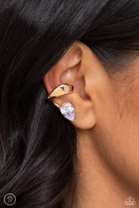 Twisting Teardrop - Gold Cuff Earrings